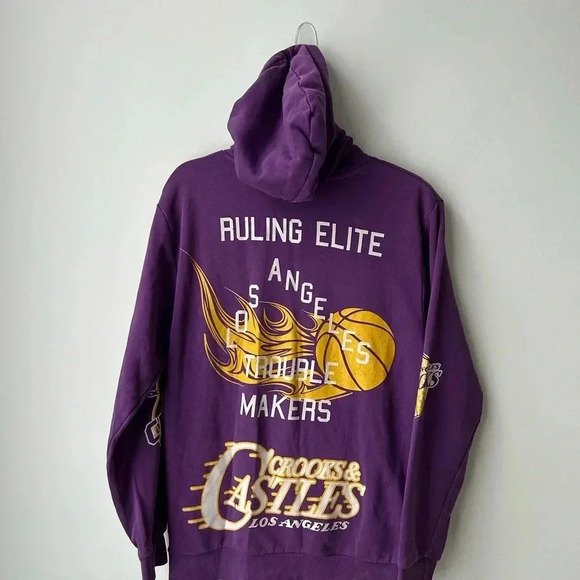 Crooks  & Castles LA Serif Hoodie Purple Cheap - Picture 12 of 14